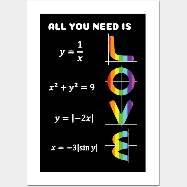 All you need is LOVE LGBT Math Wall Art by Geektopia